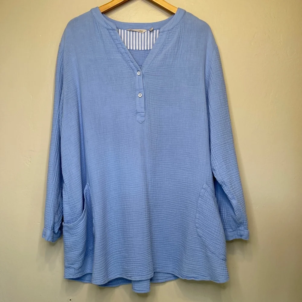 Soft Surroundings | Beachy Pullover Gauze Soft Texture Lightweight Comfy Tunic - Picture 3 of 14